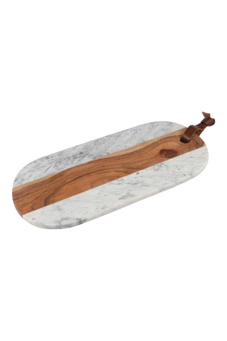 Marble & Acacia Wood Serving Board, Main, color, BROWN/ LAVENDAR