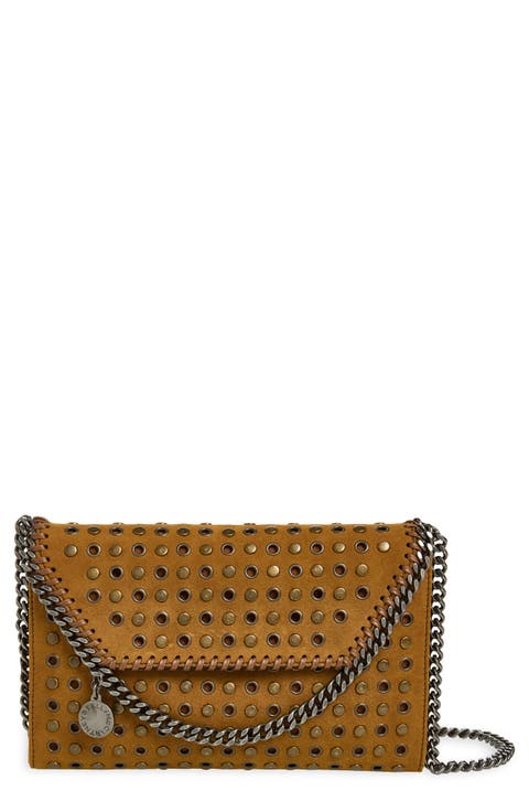 Falabella Studded Faux Suede Wallet Crossbody Bag