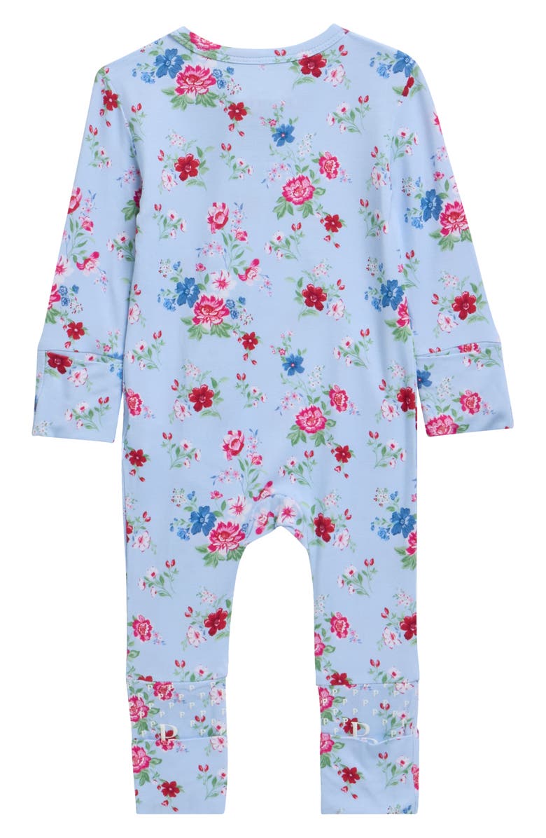 Posh Peanut Fitted Convertible One-Piece Pajamas, Alternate, color, Blue