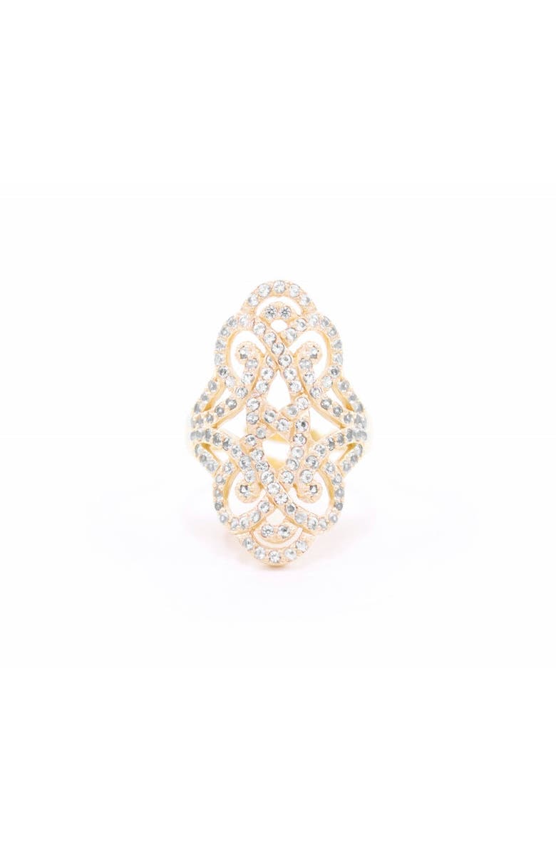 Seven Saints Infinite Love Pave Adjustable Ring, Main, color, Gold