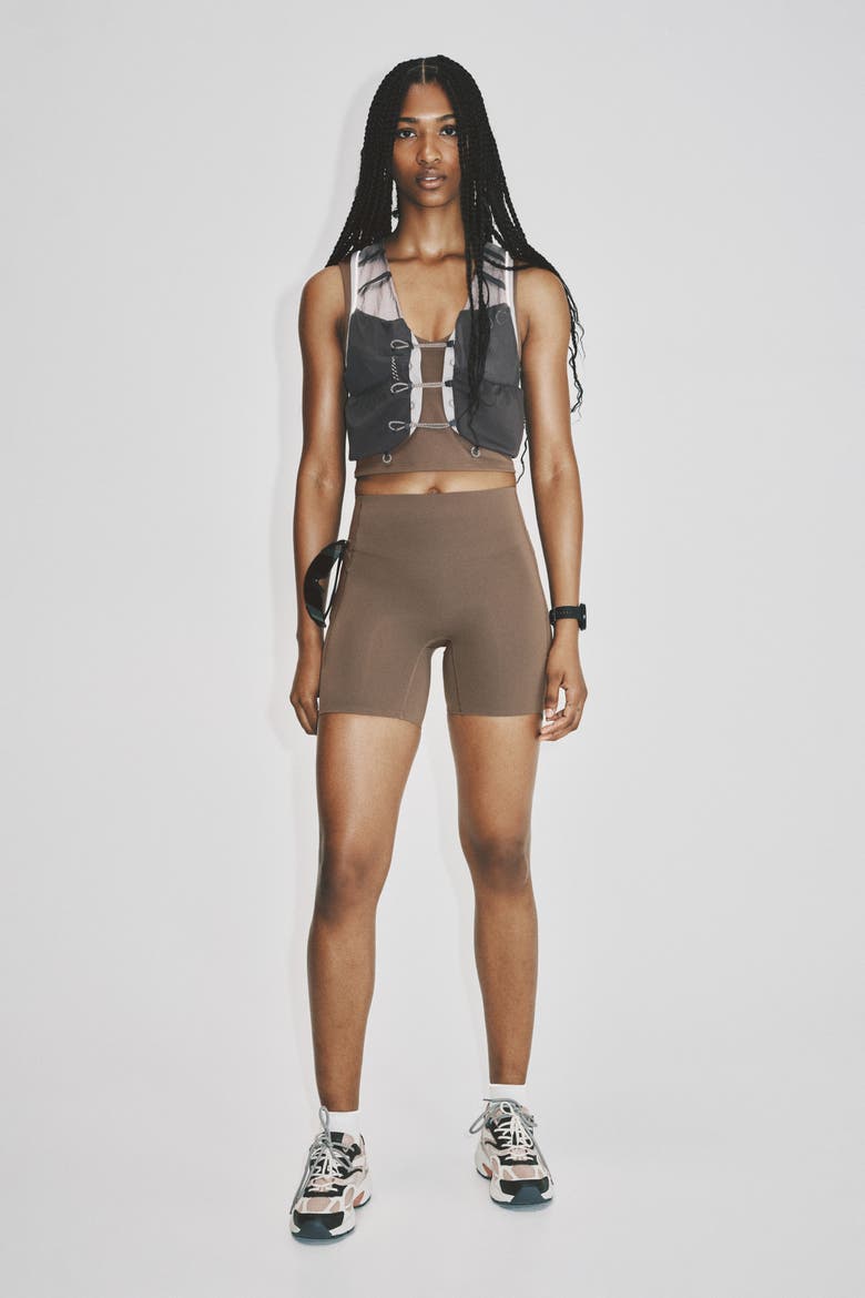 Sports Bike Shorts With Sculptmove, Alternate, color, Dark taupe