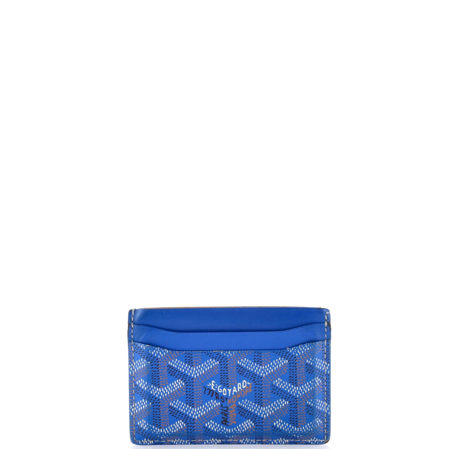 Saint Sulpice Card Holder Coated Canvas, Main, color, Blue
