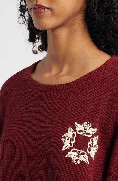 Boys Lie Mon Cheri Thermal Boyfriend Sweatshirt In Red