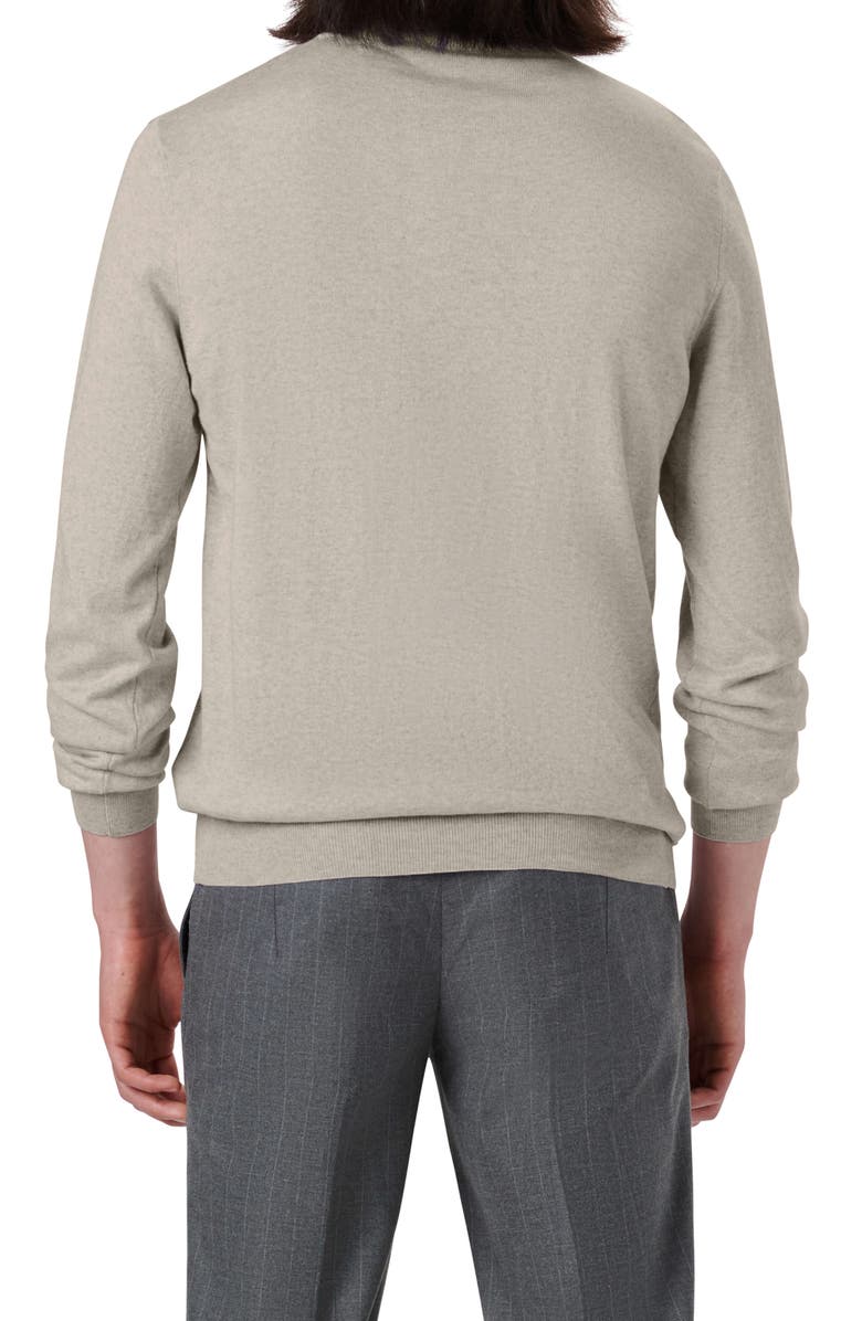Bugatchi Cotton & Cashmere Quarter Zip Sweater, Alternate, color, Stone