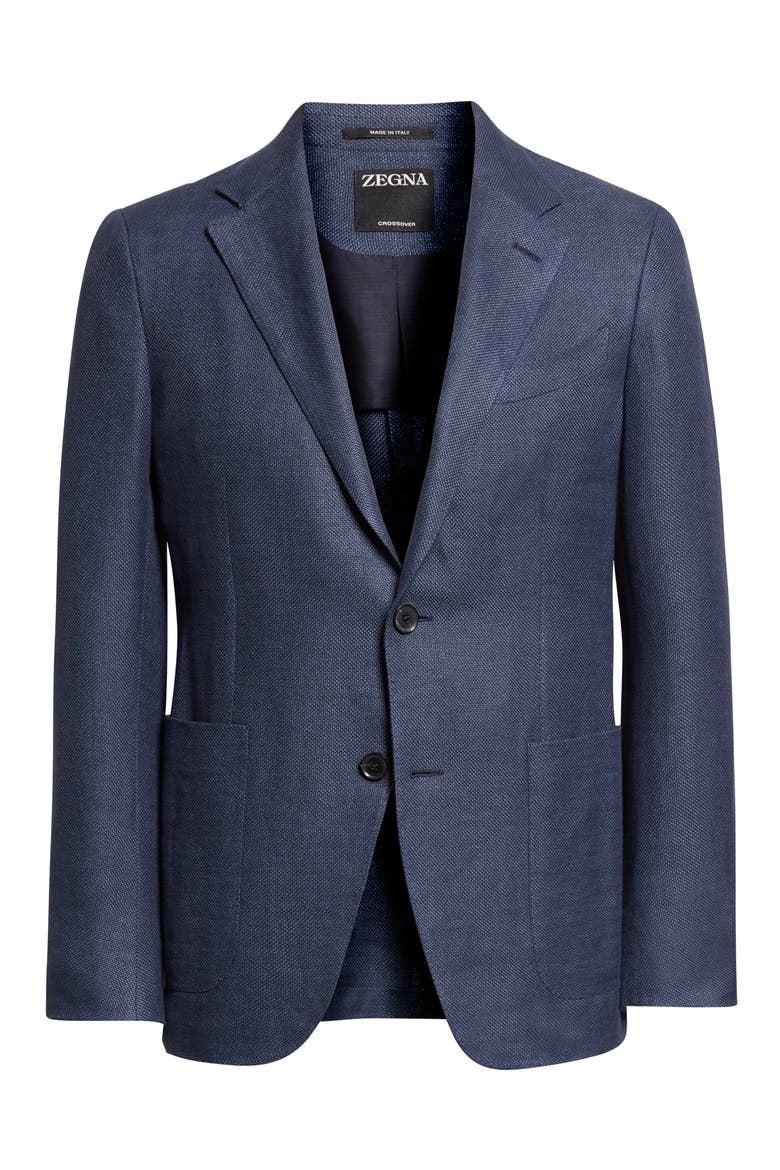 Fairway Crossover Linen Blend Sport Coat, Alternate, color, DARK BLUE