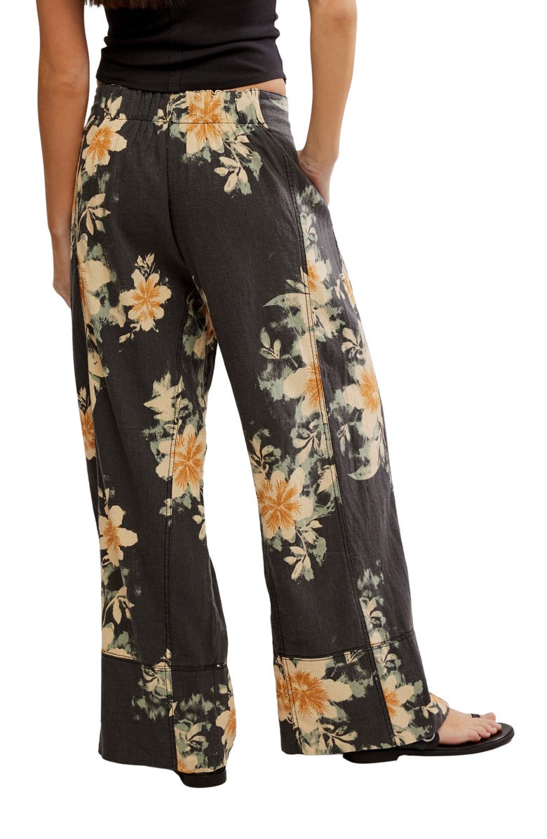 Free People Days End Floral Wide Leg Linen Blend Pants, Alternate, color, 