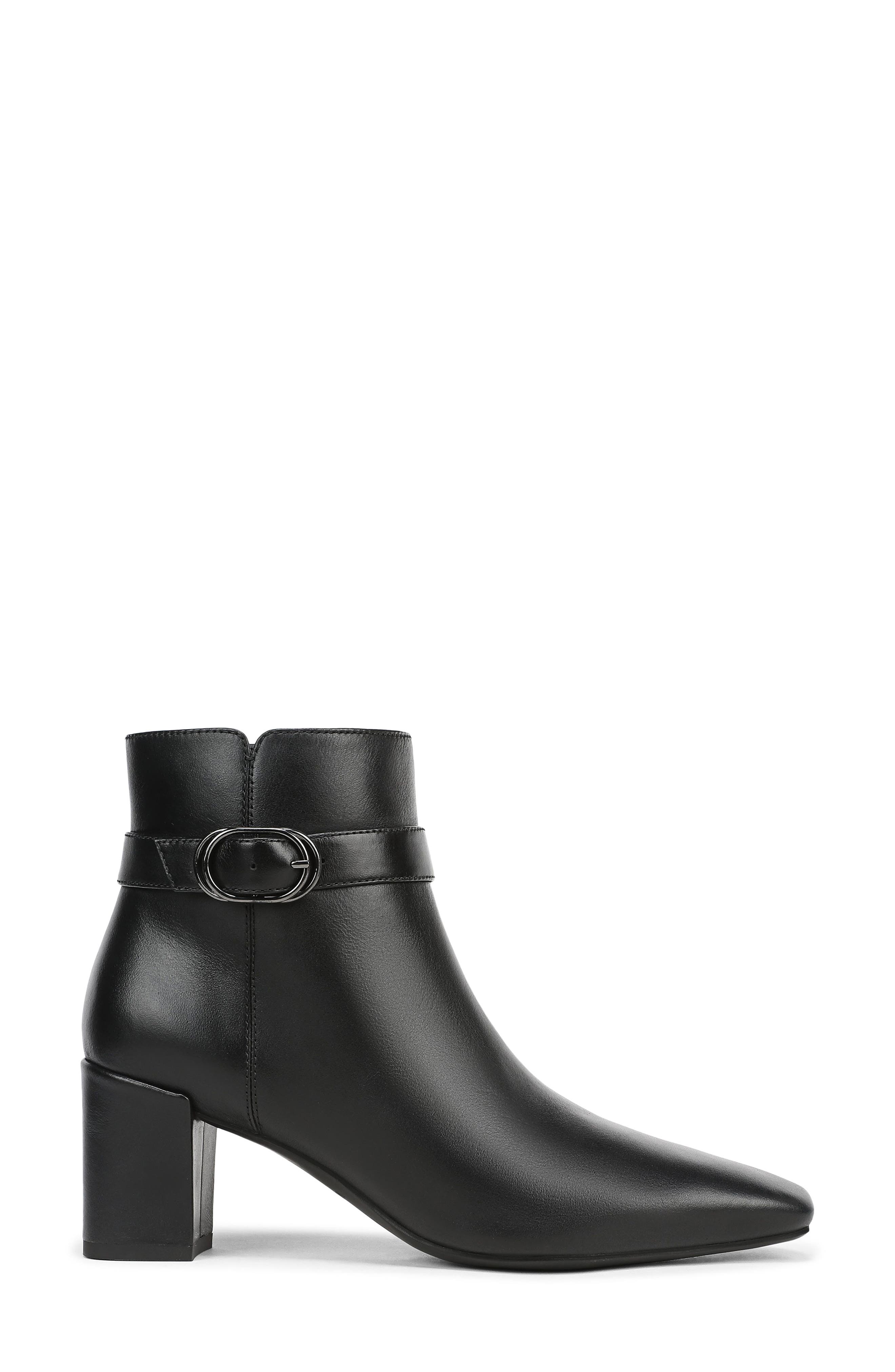 Saskia Block Heel Bootie, Alternate, color, BLACK LEATHER