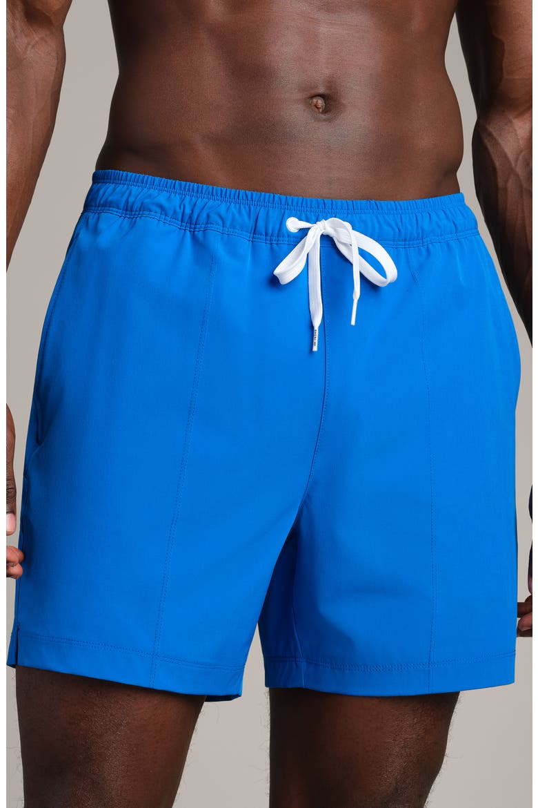 5.5-Inch Water Repellent Swim Trunks, Alternate, color, ELECTRIC BLUE
