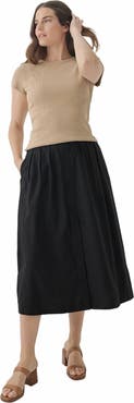 Pact Organic Cotton Sunset Lightweight Cotton Button Skirt