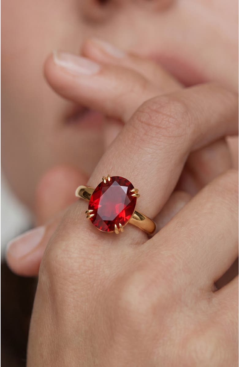 RETRO CHIC Cherry Glow Ring, Alternate, color, Red & Gold