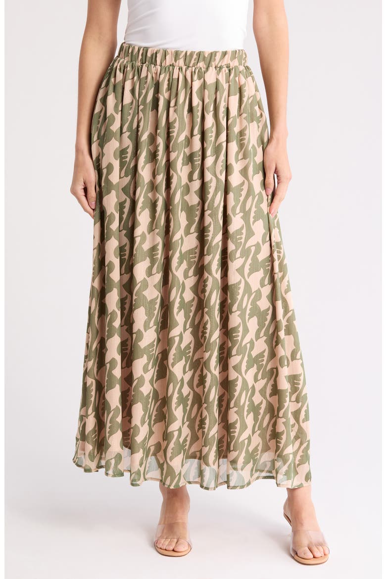 Mesh Maxi Skirt, Main, color, GREEN