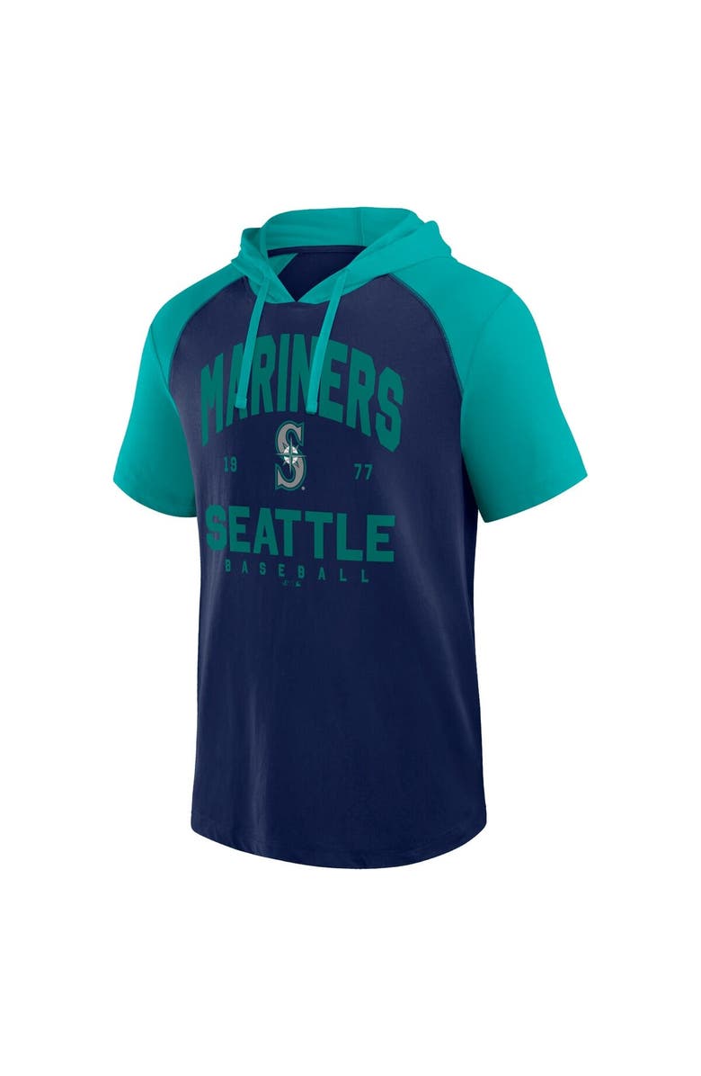 PROFILE Men's Profile Navy Seattle Mariners Big & Tall Short Sleeve Pullover Hoodie, Alternate, color, 