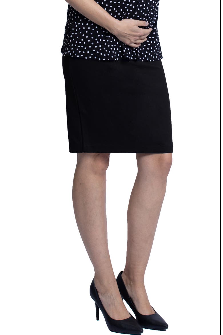 Ponte Maternity Pencil Skirt, Alternate, color, BLACK