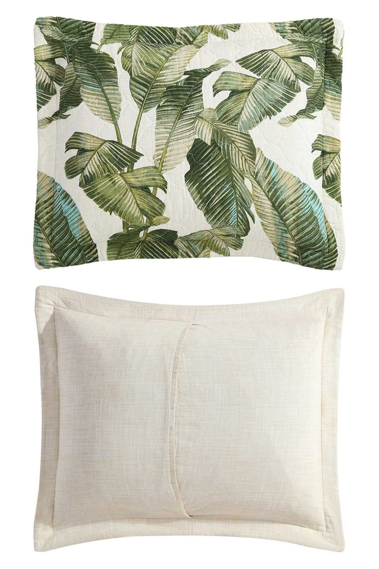 Fiesta Palms Cotton Quilt & Sham Set, Alternate, color, PALM GREEN