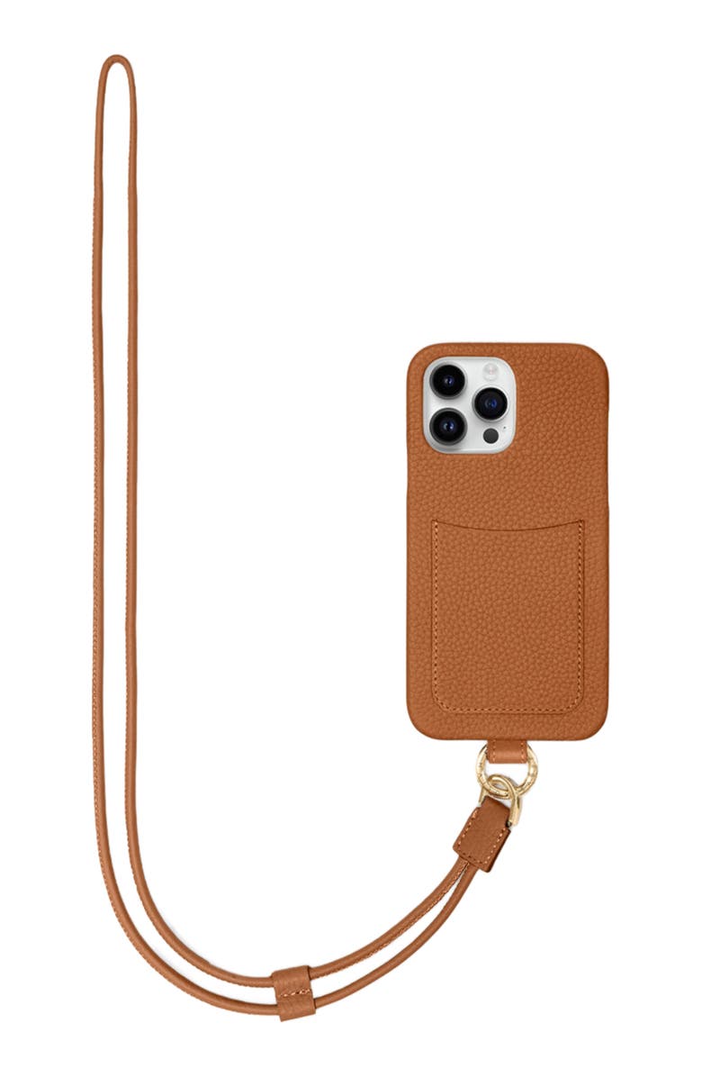 MAISON de SABRÉ Sling Phone Case, Alternate, color, Pecan Brown