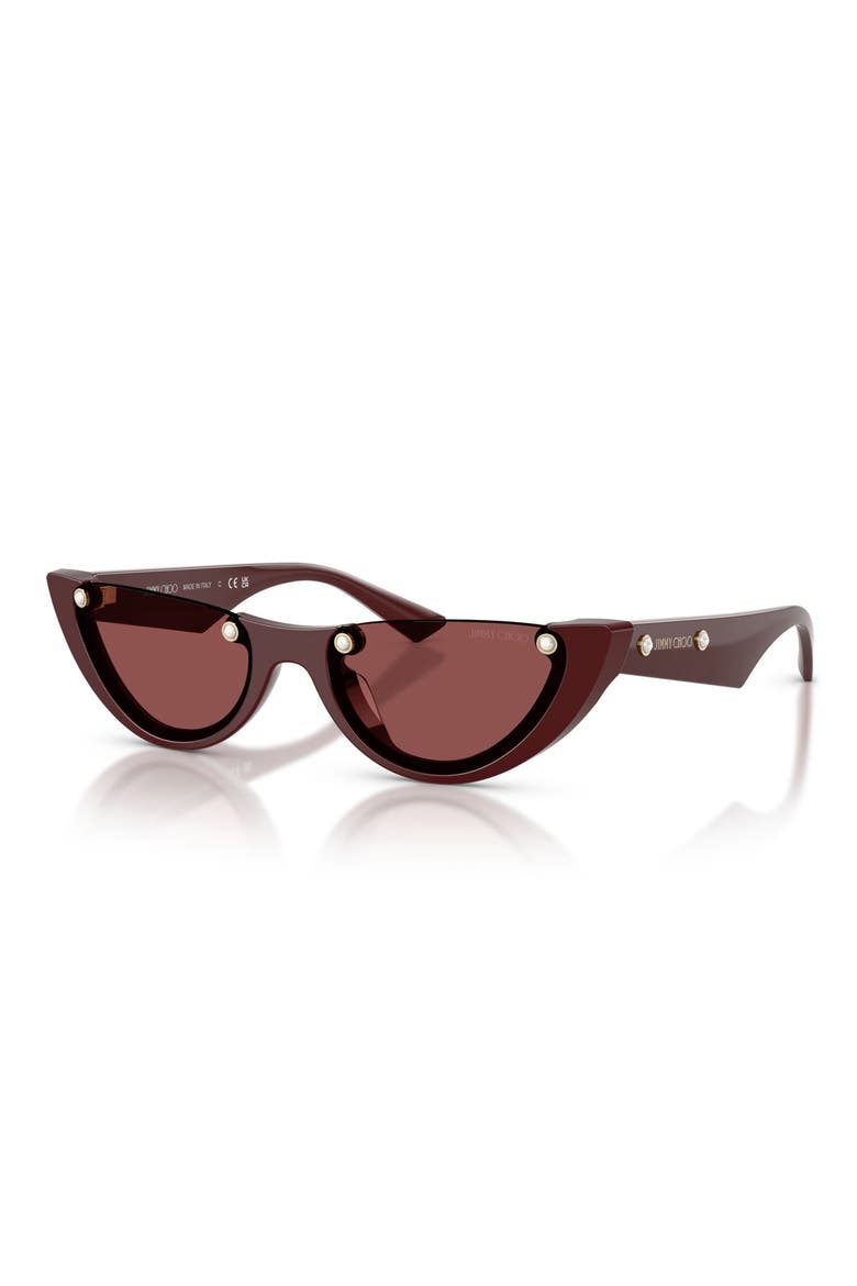 53mm Semi Rimless Oval Sunglasses, Alternate, color, CRANBERRY / DARK VIOLET