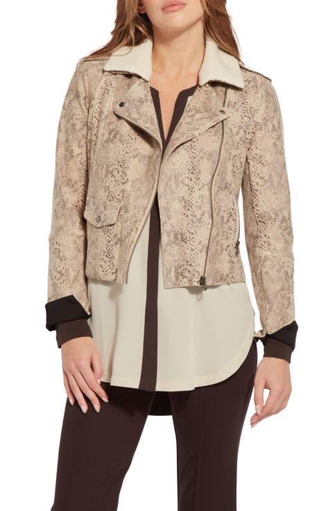 Rosalind Detachable Faux Shearling Collar Crop Jacket