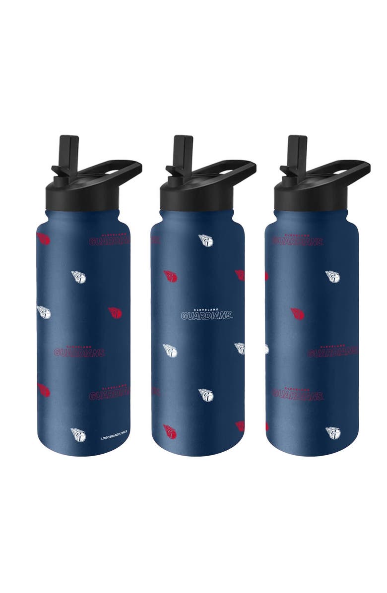 LOGO BRANDS Cleveland Guardians 34oz. Steep and Repeat Quencher Bottle, Main, color, Navy