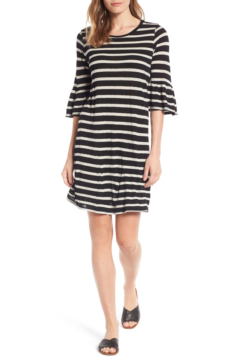 VELVET by Graham & Spencer Stripe Bell Sleeve Dress, Main, color,