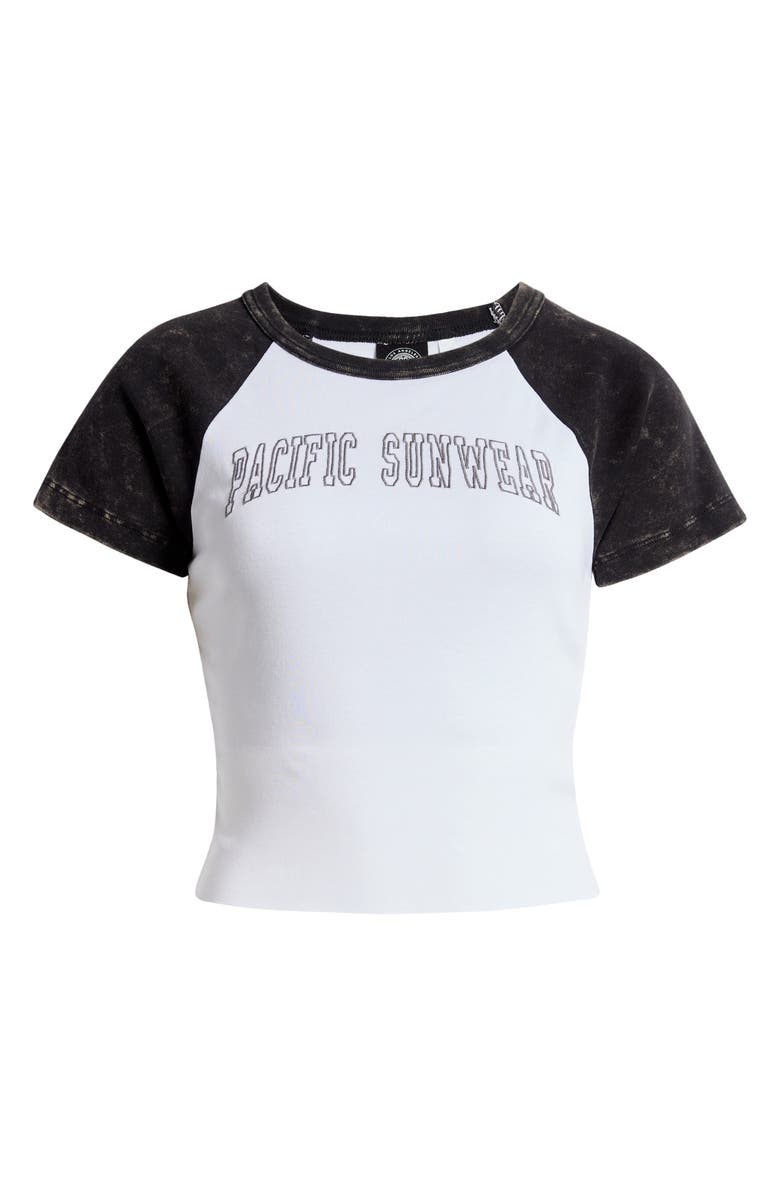 PacSun Arch Washed Raw Edge Cotton T-Shirt, Alternate, color, White/Washed Black