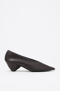 Bimba y Lola Leather Medium Heel Court Shoe