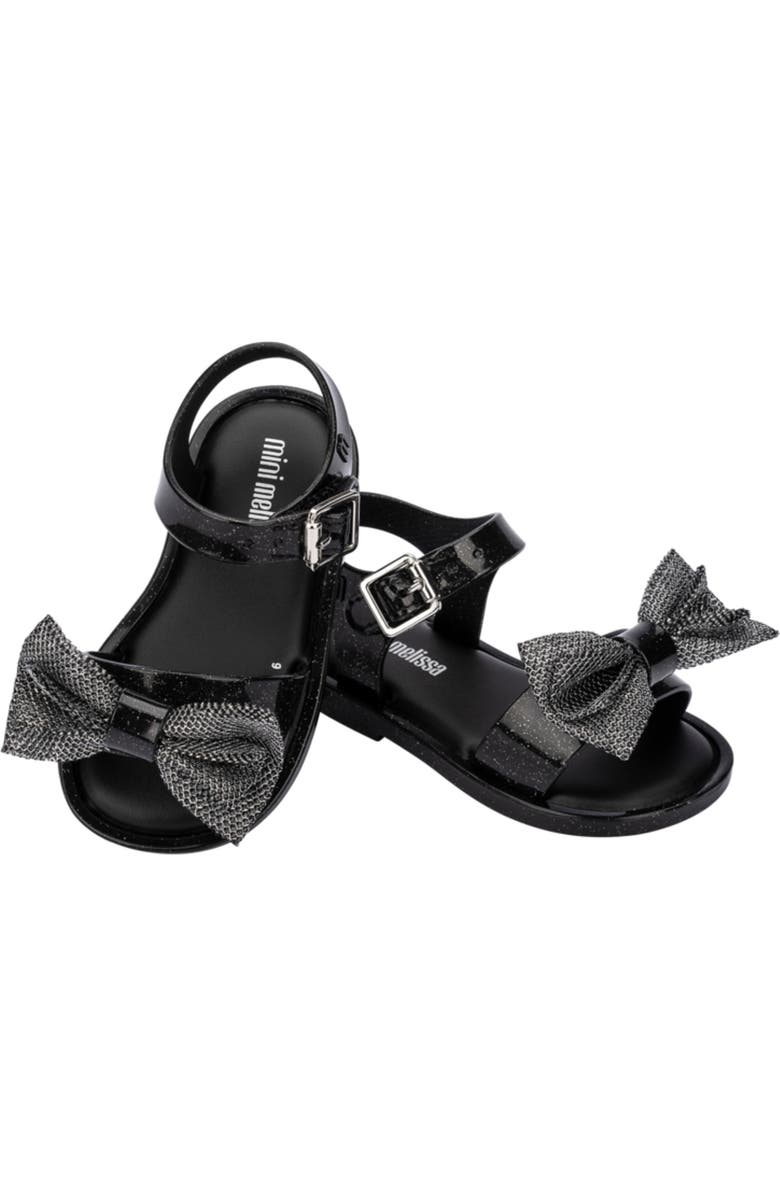 Mini Melissa Kids' Mar Sweet Ankle Strap Sandal, Alternate, color, Glitter Black