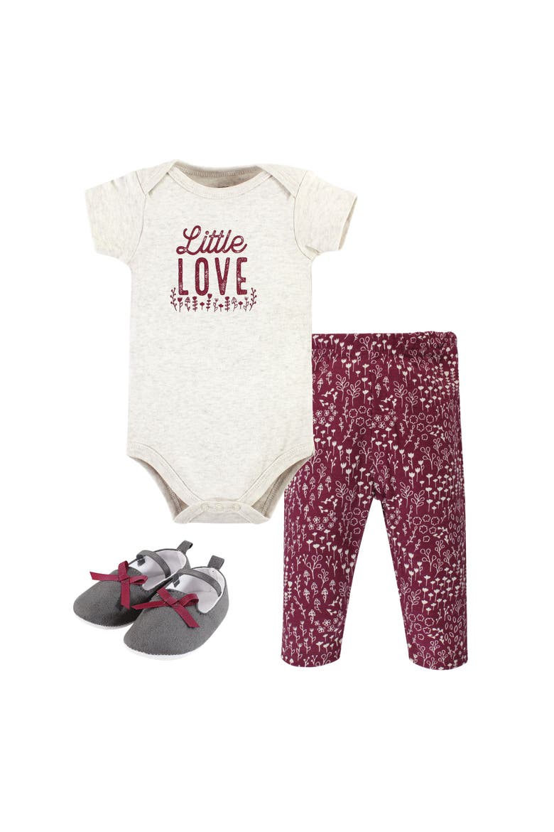 Soft Cotton Collection Bodysuit, Pants, and Footwear Collection, Main, color, Little Love Flowers