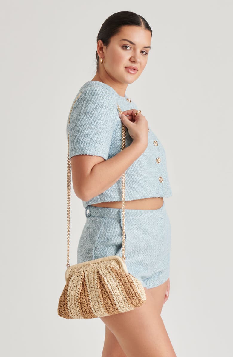 Dolce Vita Hydra Convertible Raffia Clutch, Alternate, color, Natural