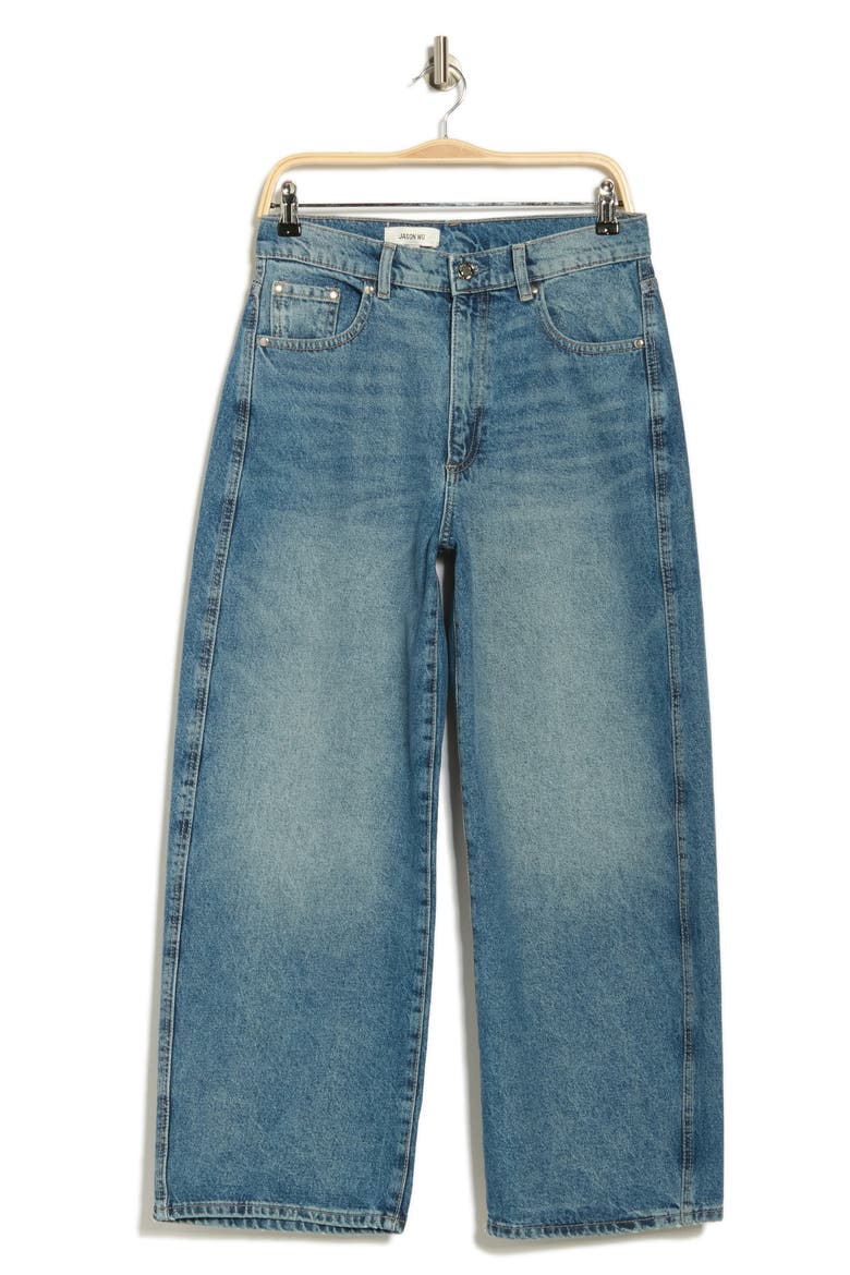 High Waist Ankle Relaxed Barrel Jeans, Alternate, color, SALTY LAKE BLUE