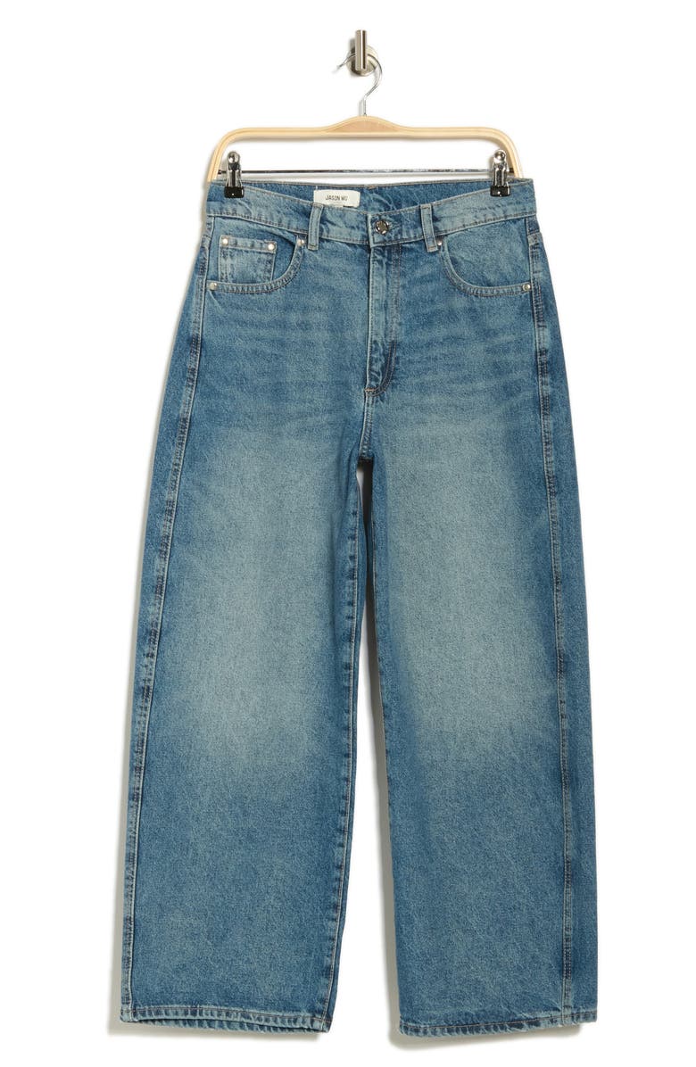 JASON WU High Waist Ankle Relaxed Barrel Jeans, Alternate, color, Salty Lake Blue