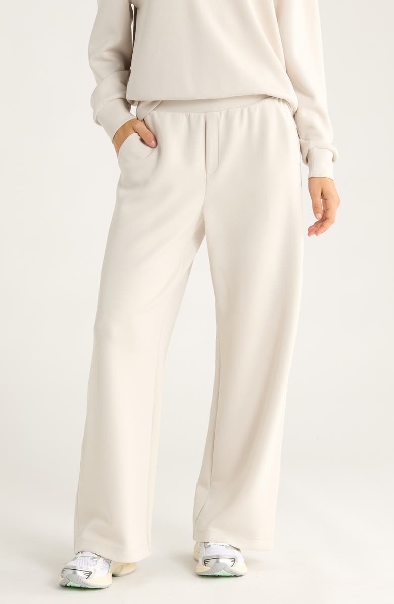 Zella Ultra Soft High Waist Straight Leg Pants, Main, color, Grey Moonbeam