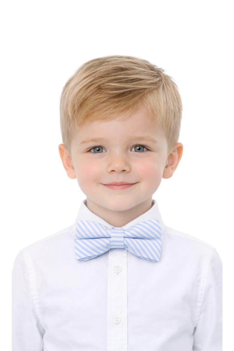 Seersucker Bow Tie, Alternate, color, Blue