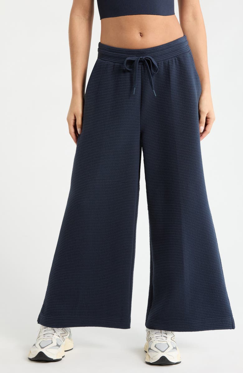 Zella Ottoman Wide Leg Ankle Pants, Main, color, Navy Sapphire