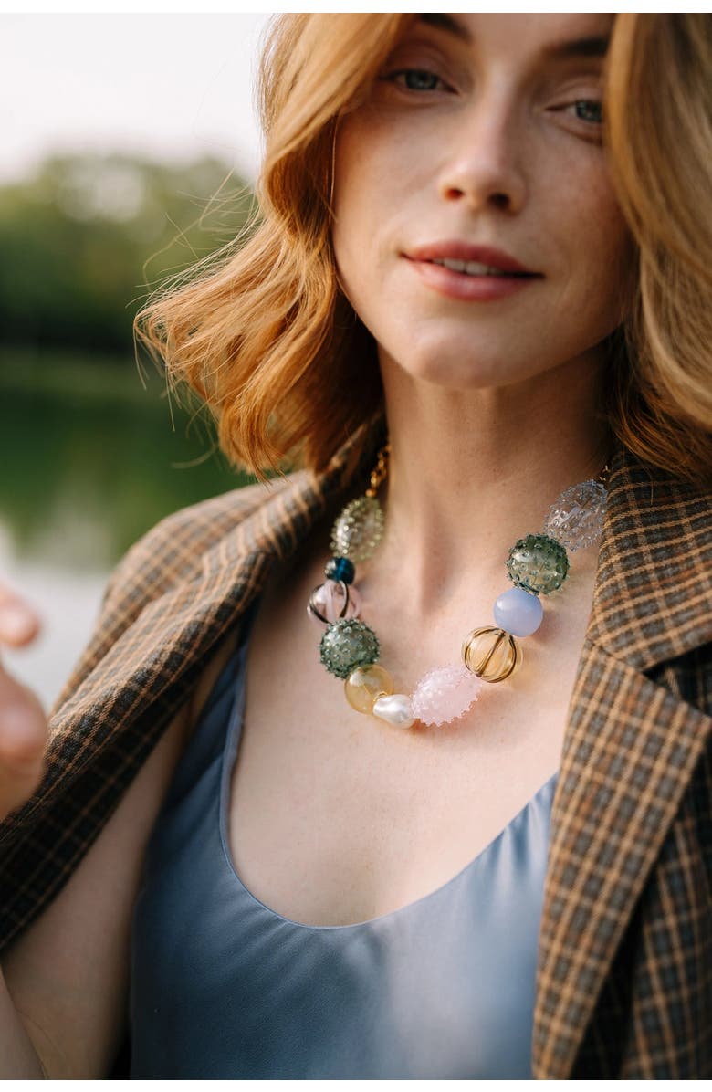Noonday Collection Iris Glass Blown Necklace, Alternate, color, Multi
