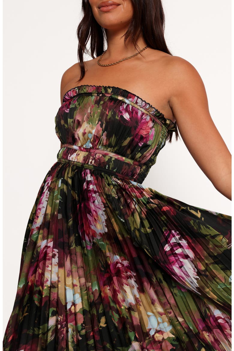 angelique floral cutout metallic strapless maxi dress Angelique Floral Print Strapless Maxi Dress (Women)