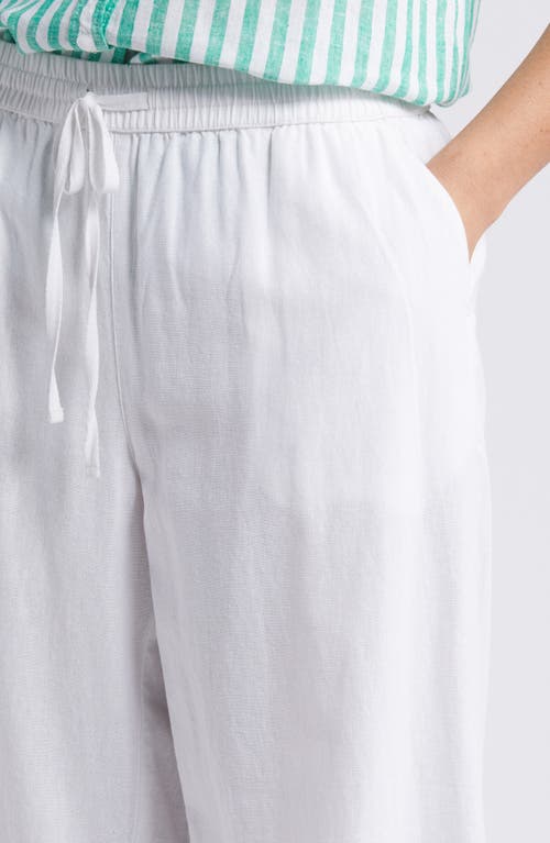 CASLONR CASLON(R) DRAWSTRING WIDE LEG LINEN BLEND PANTS