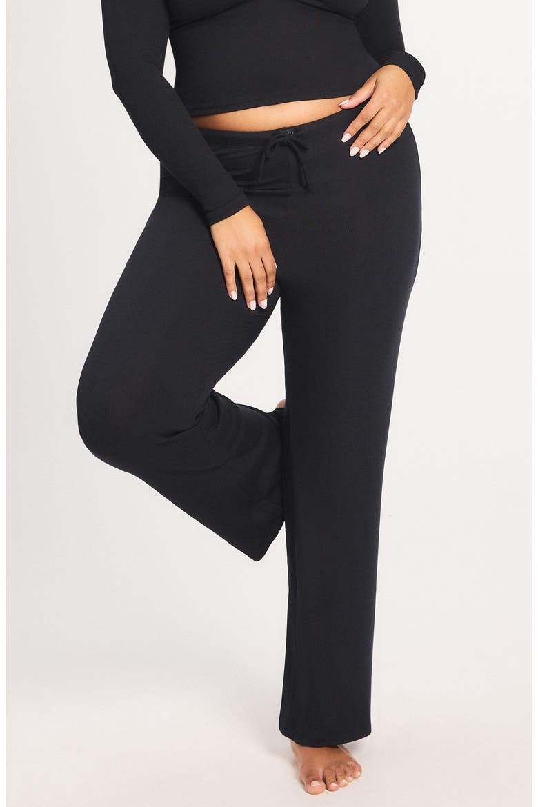 Modal Dreams Sleep Straight Leg Pants, Main, color, BLACK CAVIAR