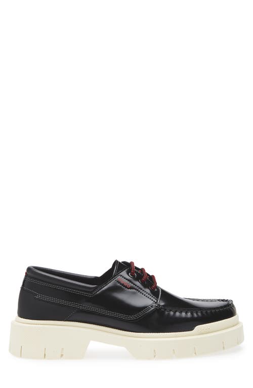 Hugo Boss Boss Denzel Platform Boat Shoe In Black