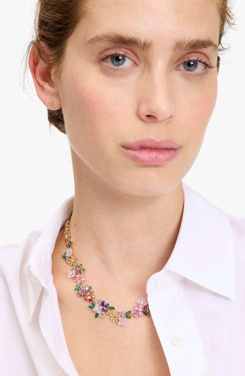 Kate Spade New York bursting blooms statement necklace, Alternate, color,