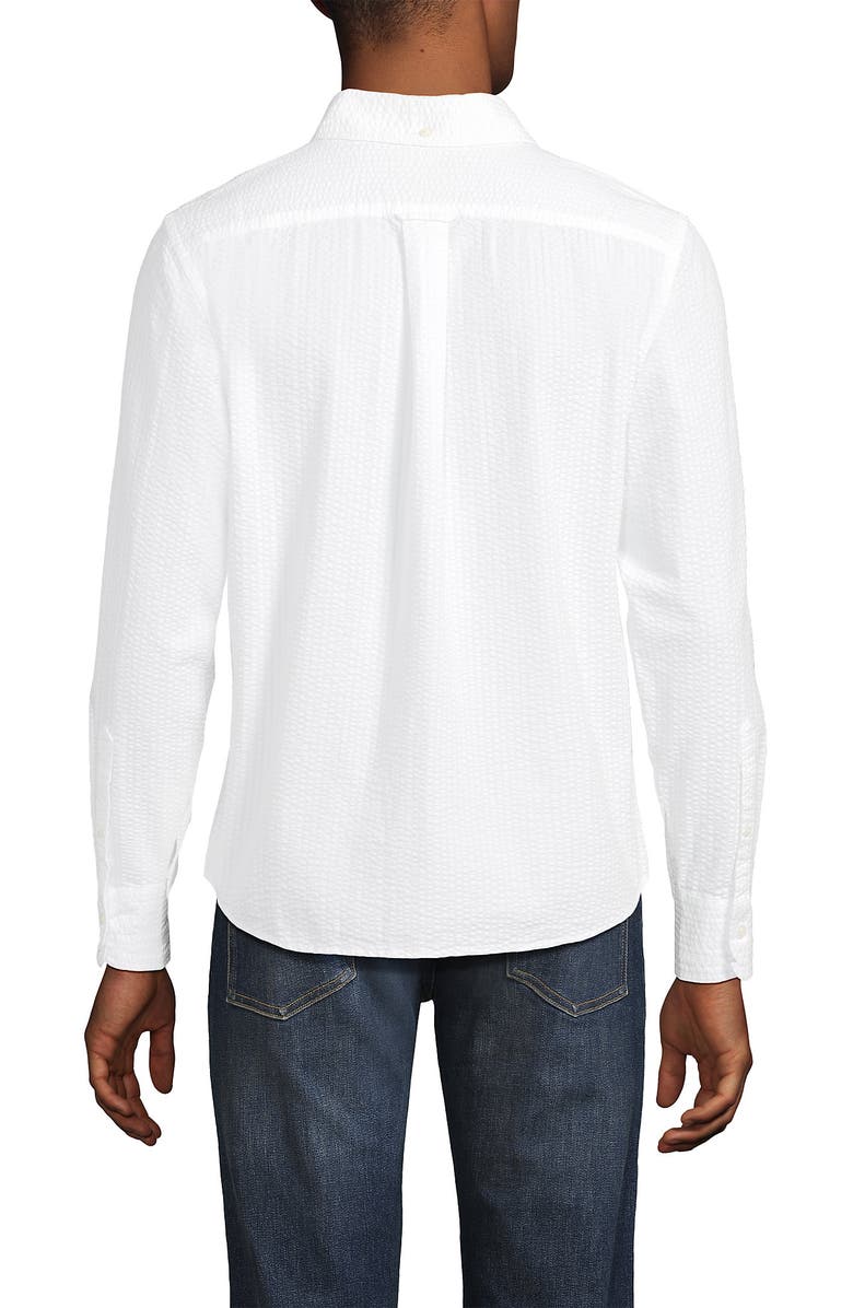 Lands' End Long Sleeve Seersucker Shirt, Alternate, color, White