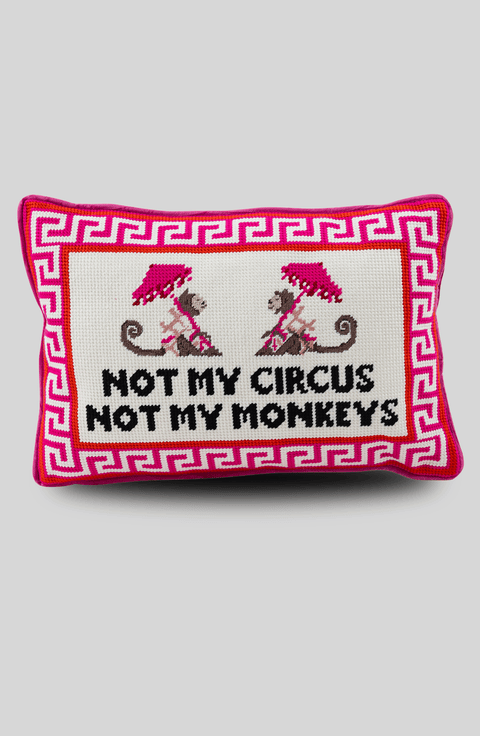 Not My Circus Needlepoint Pillow