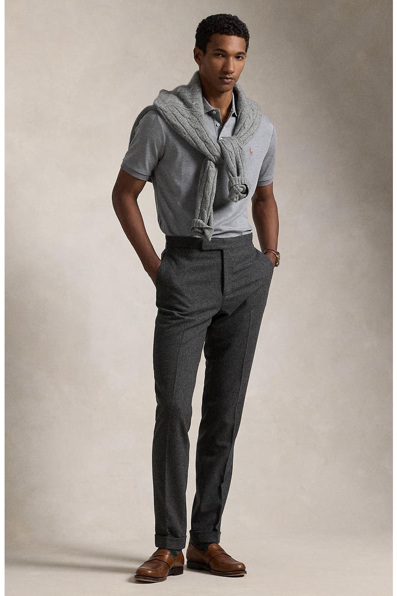 Pima Cotton Polo, Alternate, color, STEEL HEAT