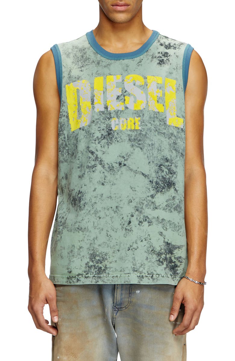 DIESEL<sup>®</sup> T-Bisco-R1 Logo Graphic Tank, Main, color, Green