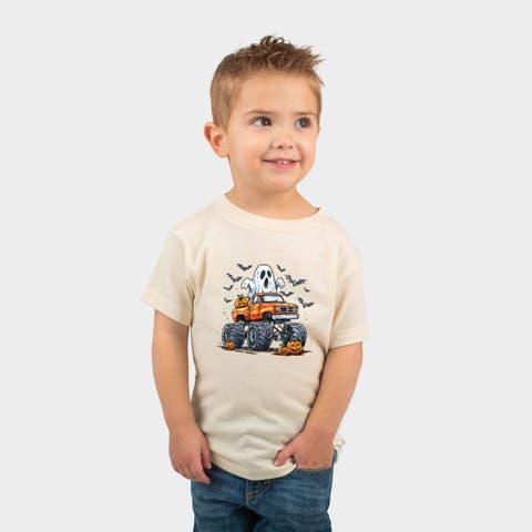 Monster Truck Ghost Toddler Short Sleeve Graphic T-Shirt