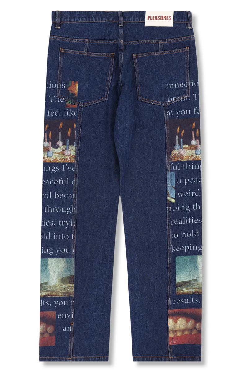 PLEASURES Connections Relaxed Straight Leg Jeans, Alternate, color, Washed Indigo