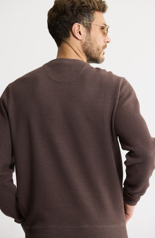 Jachs Textured Knit Crewneck Sweatshirt In Brown