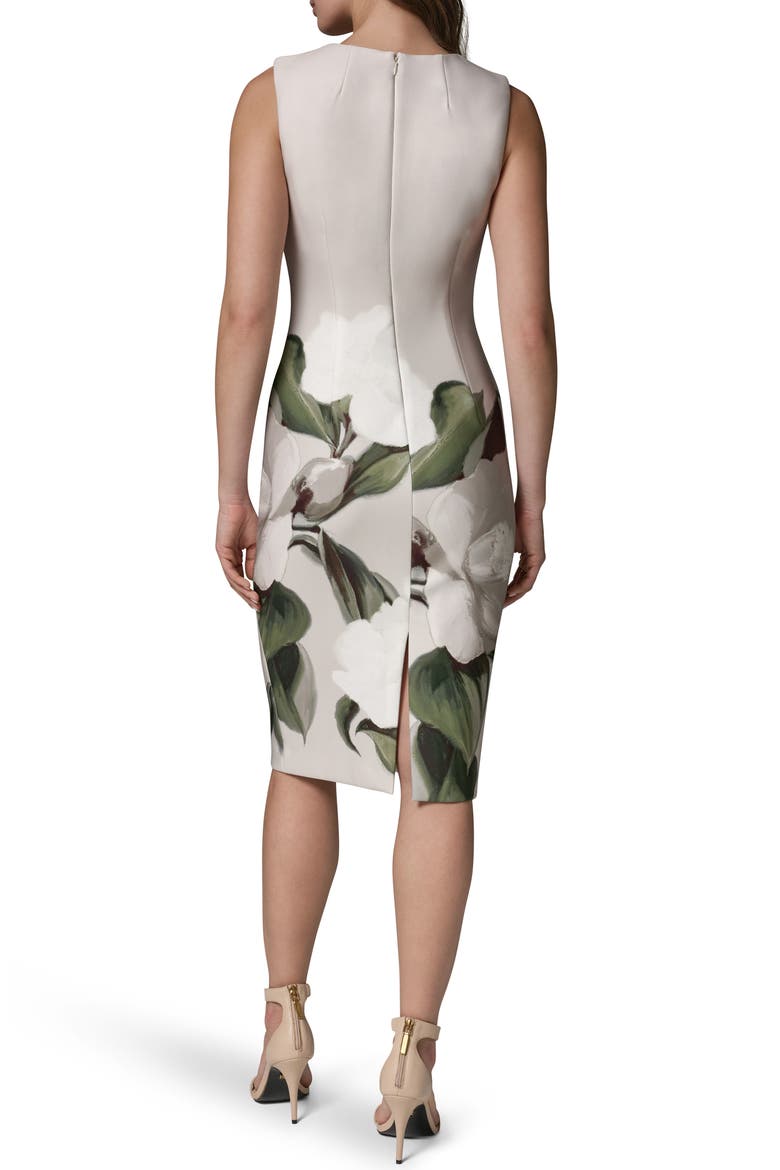 Floral Print Sheath Dress, Alternate, color, SISAL MULT