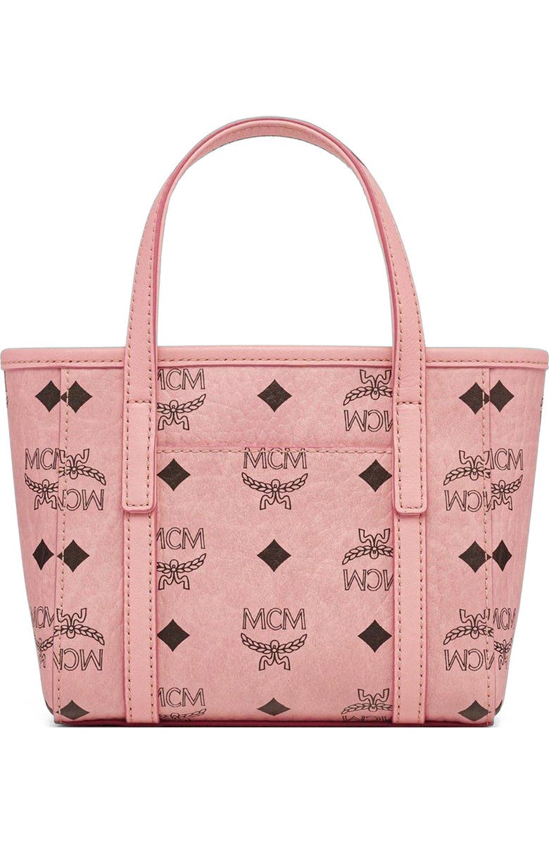 MCM X-Mini Toni Top-Zip Shopper in Visetos, Alternate, color, Pink