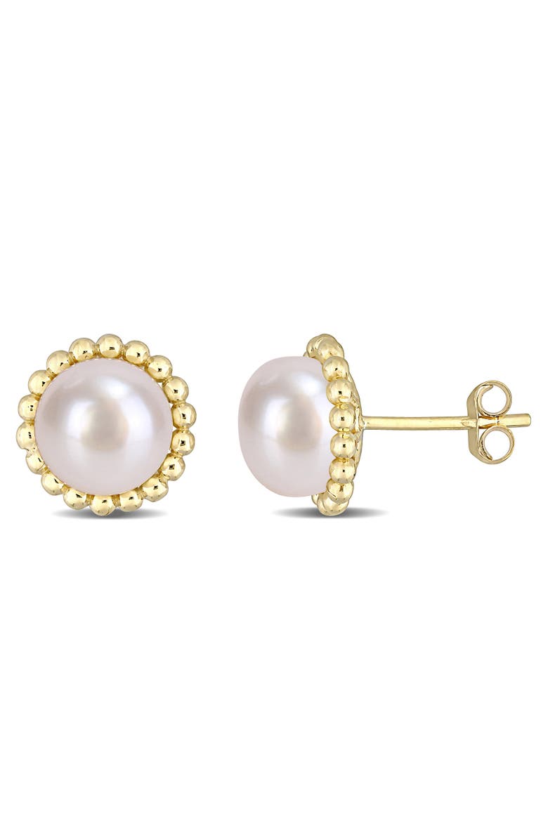 Julianna B. Cultured Pearl Beaded Stud Earrings 10k, Main, color, Cultured Pearl