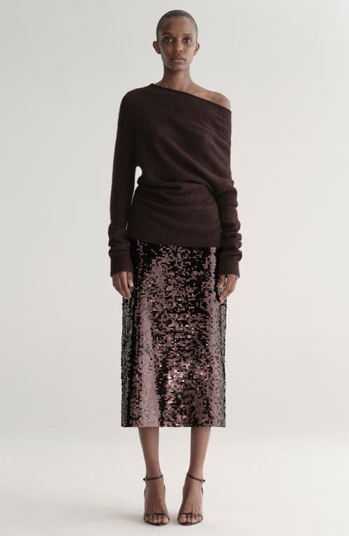 A.l.c . Freya One-shoulder Alpaca-blend Sweater In Brown